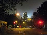 Fog refracts lights.  Central Park.