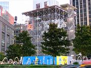  A 13 feet marble stature of Christopher Columbus on the 75 feet granite column, that has been stanidng in the middle of Columbus Circle more than 100 yers, is under maintenance.  At the same time, In conjunction with Tatzu Nishi: Discovering Columbus, Public Art Fund will oversee the conservation of the Columbus Monument in cooperation with the New York City Department of Parks & Recreation.